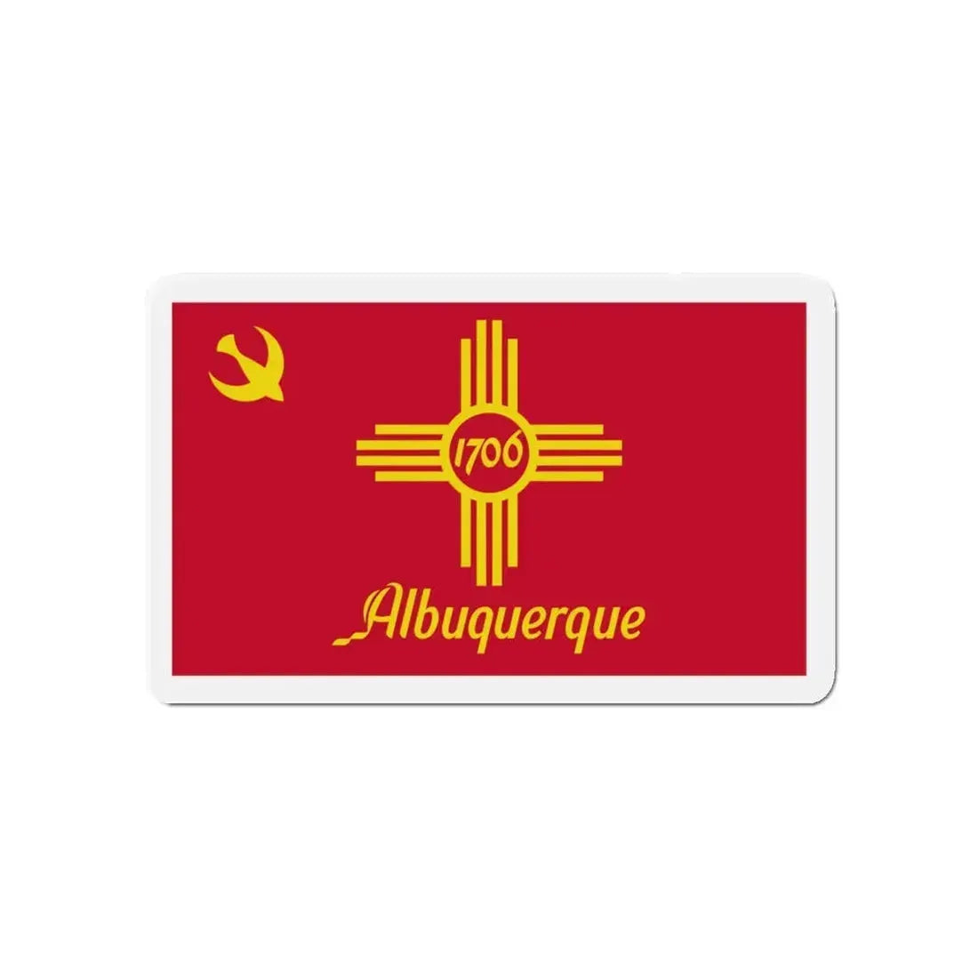 Flag of Albuquerque New Mexico - Refrigerator Magnet 4 Inch - The Sticker Space