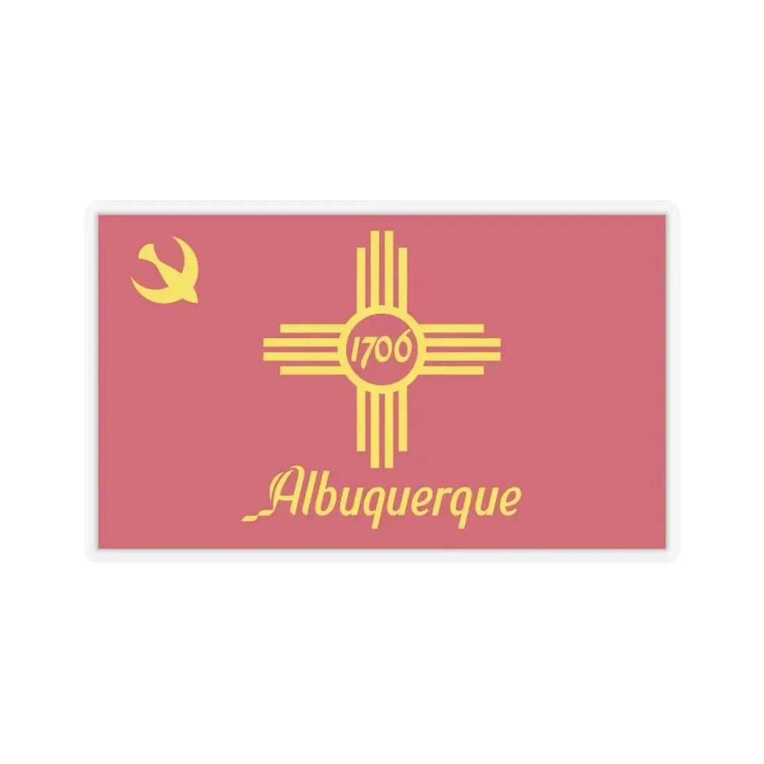Flag of Albuquerque, New Mexico - STICKER Vinyl Kiss-Cut Decal 4 Inch Transparent - The Sticker Space