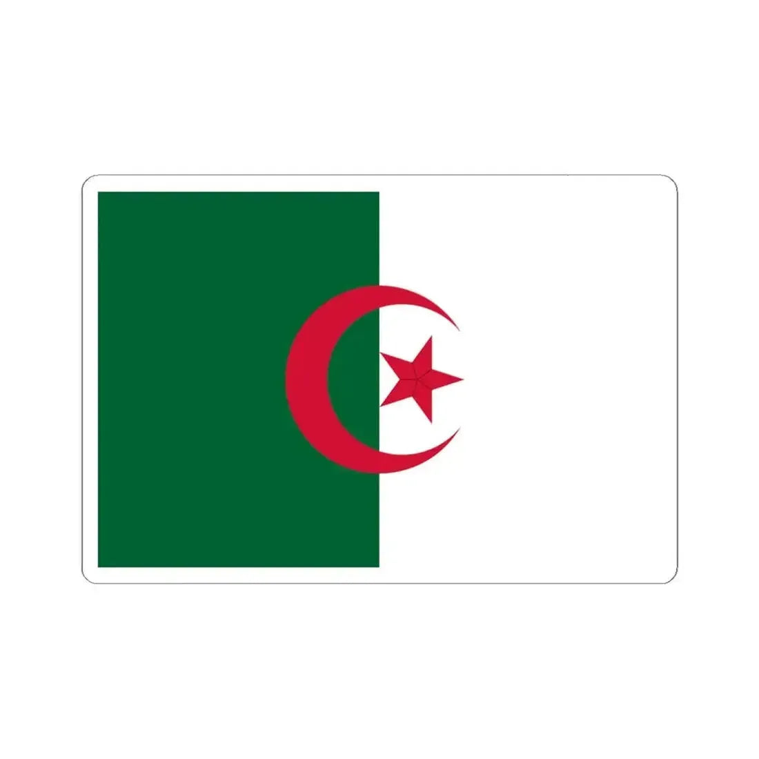 Flag of Algeria 1979 (Algeria) STICKER Vinyl Kiss-Cut Decal 6 Inch White - The Sticker Space