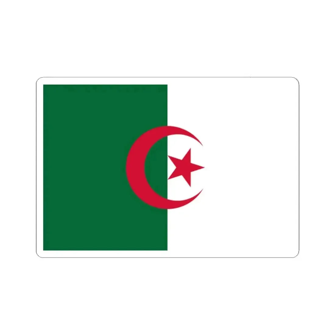 Flag of Algeria (Algeria) STICKER Vinyl Kiss-Cut Decal 2 Inch White - The Sticker Space