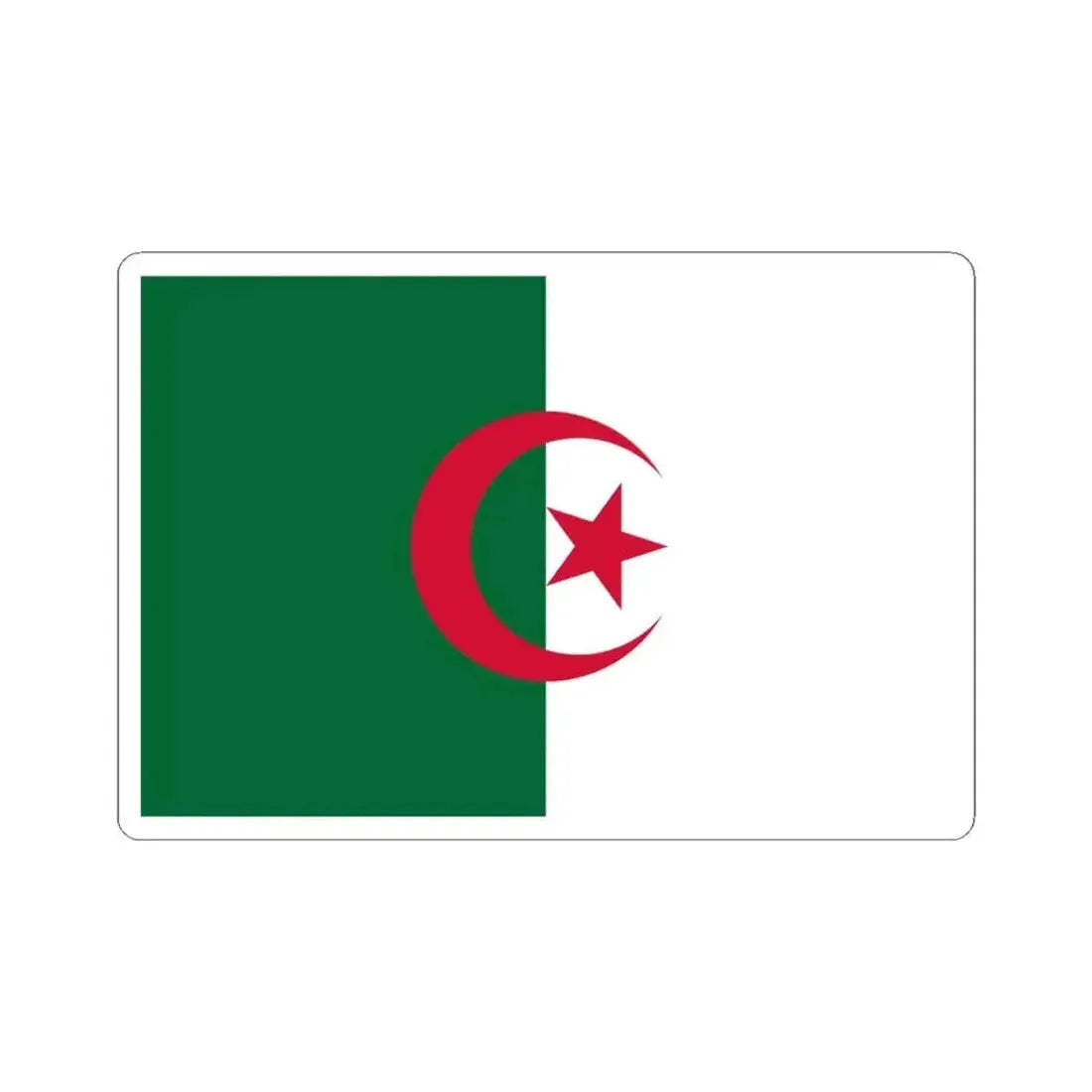 Flag of Algeria (Algeria) STICKER Vinyl Kiss-Cut Decal 4 Inch White - The Sticker Space