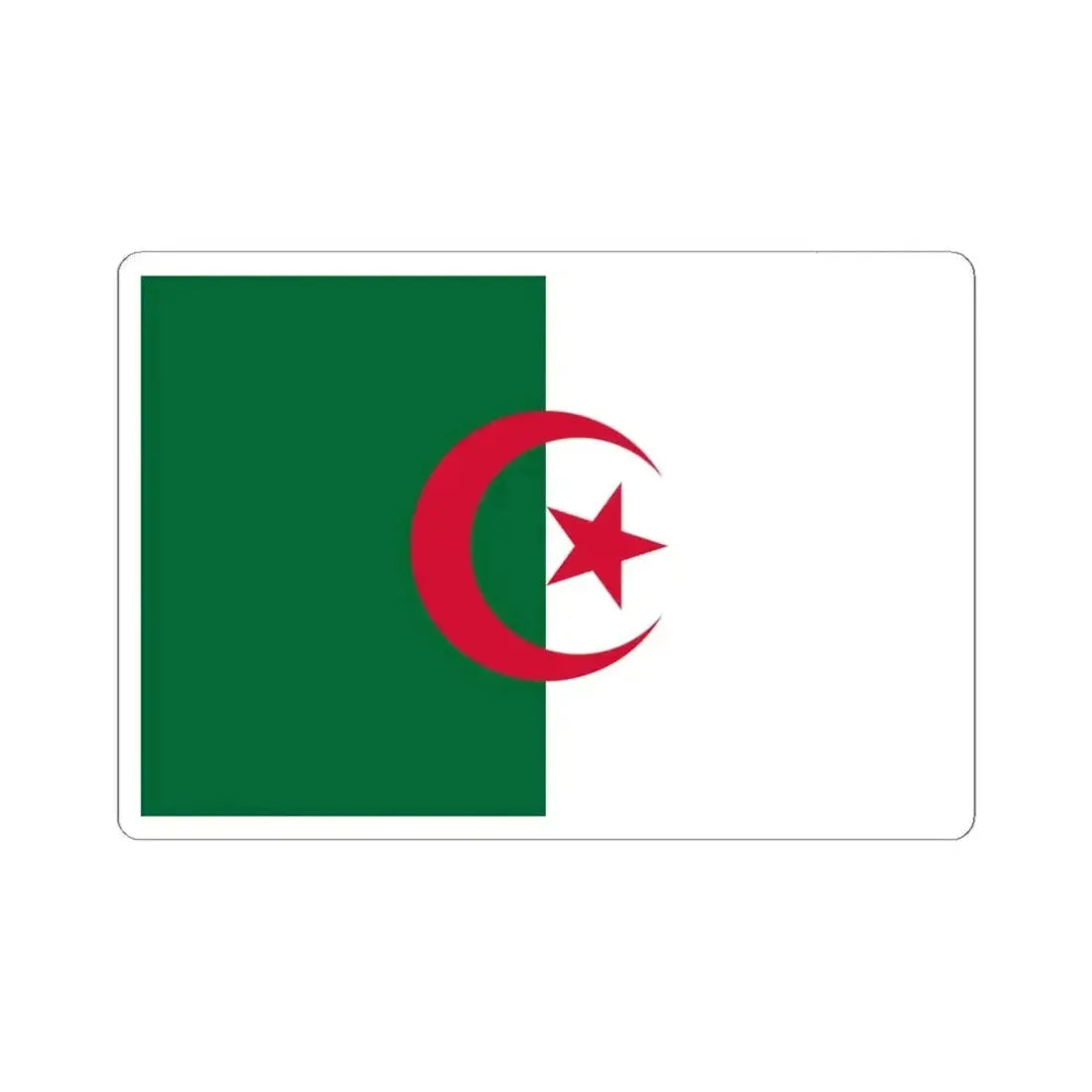 Flag of Algeria (Algeria) STICKER Vinyl Kiss-Cut Decal 6 Inch White - The Sticker Space
