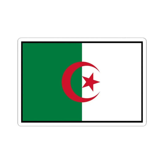 Flag of Algeria bordered (Algeria) STICKER Vinyl Kiss-Cut Decal 2 Inch White - The Sticker Space