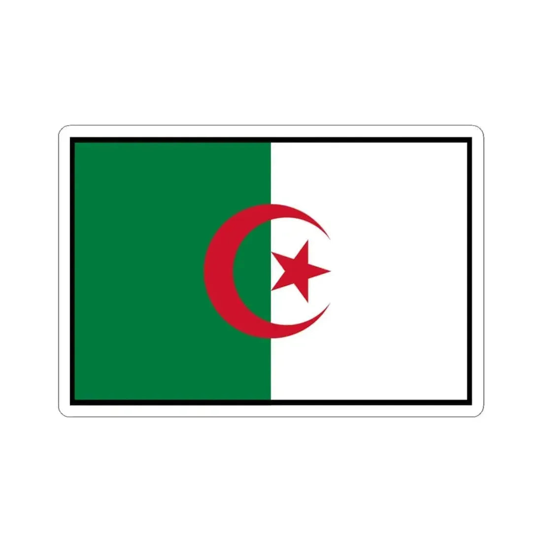 Flag of Algeria bordered (Algeria) STICKER Vinyl Kiss-Cut Decal 3 Inch White - The Sticker Space
