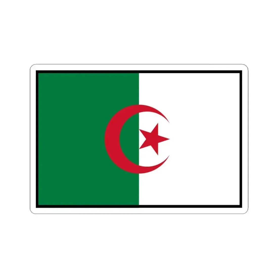 Flag of Algeria bordered (Algeria) STICKER Vinyl Kiss-Cut Decal 4 Inch White - The Sticker Space