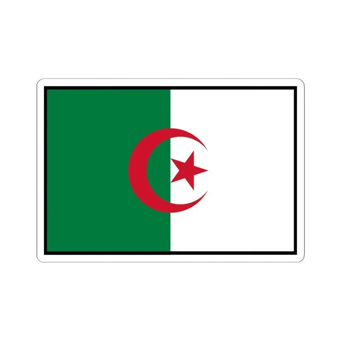 Flag of Algeria bordered (Algeria) STICKER Vinyl Kiss-Cut Decal 6 Inch White - The Sticker Space