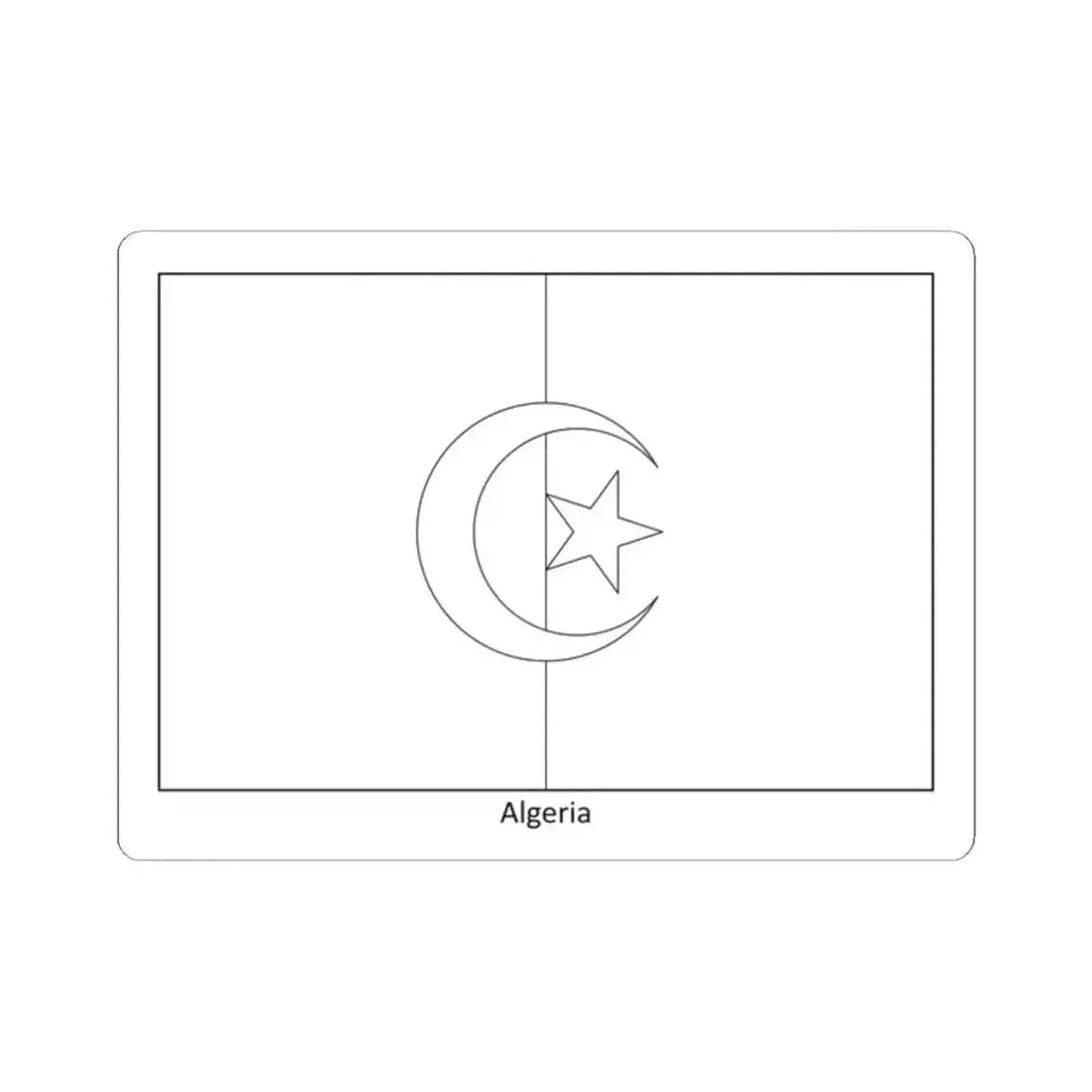Flag of Algeria colouring page (Algeria) STICKER Vinyl Kiss-Cut Decal 2 Inch White - The Sticker Space