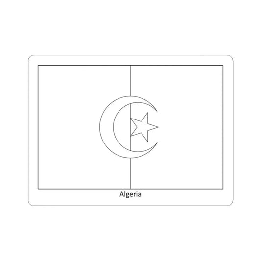 Flag of Algeria colouring page (Algeria) STICKER Vinyl Kiss-Cut Decal 2 Inch White - The Sticker Space