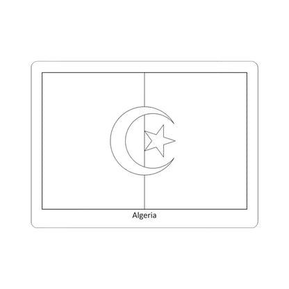 Flag of Algeria colouring page (Algeria) STICKER Vinyl Kiss-Cut Decal 3 Inch White - The Sticker Space