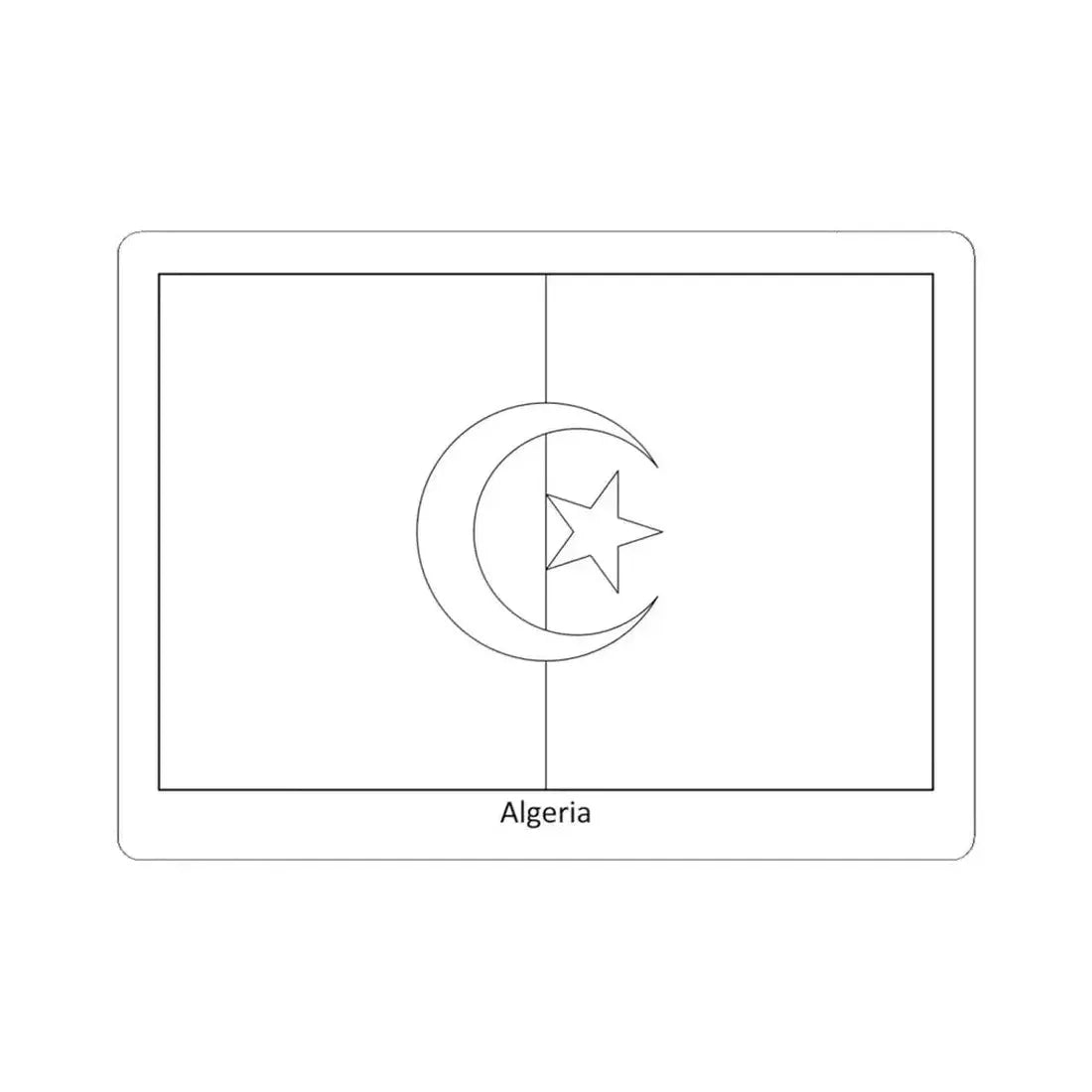 Flag of Algeria colouring page (Algeria) STICKER Vinyl Kiss-Cut Decal 6 Inch White - The Sticker Space