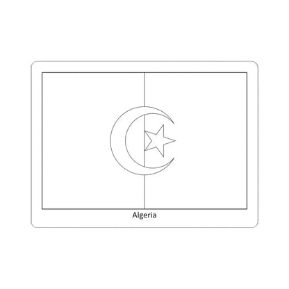Flag of Algeria colouring page (Algeria) STICKER Vinyl Kiss-Cut Decal 6 Inch White - The Sticker Space