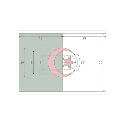 Flag of Algeria construction (Algeria) STICKER Vinyl Kiss-Cut Decal 2 Inch White - The Sticker Space