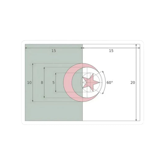 Flag of Algeria construction (Algeria) STICKER Vinyl Kiss-Cut Decal 2 Inch White - The Sticker Space