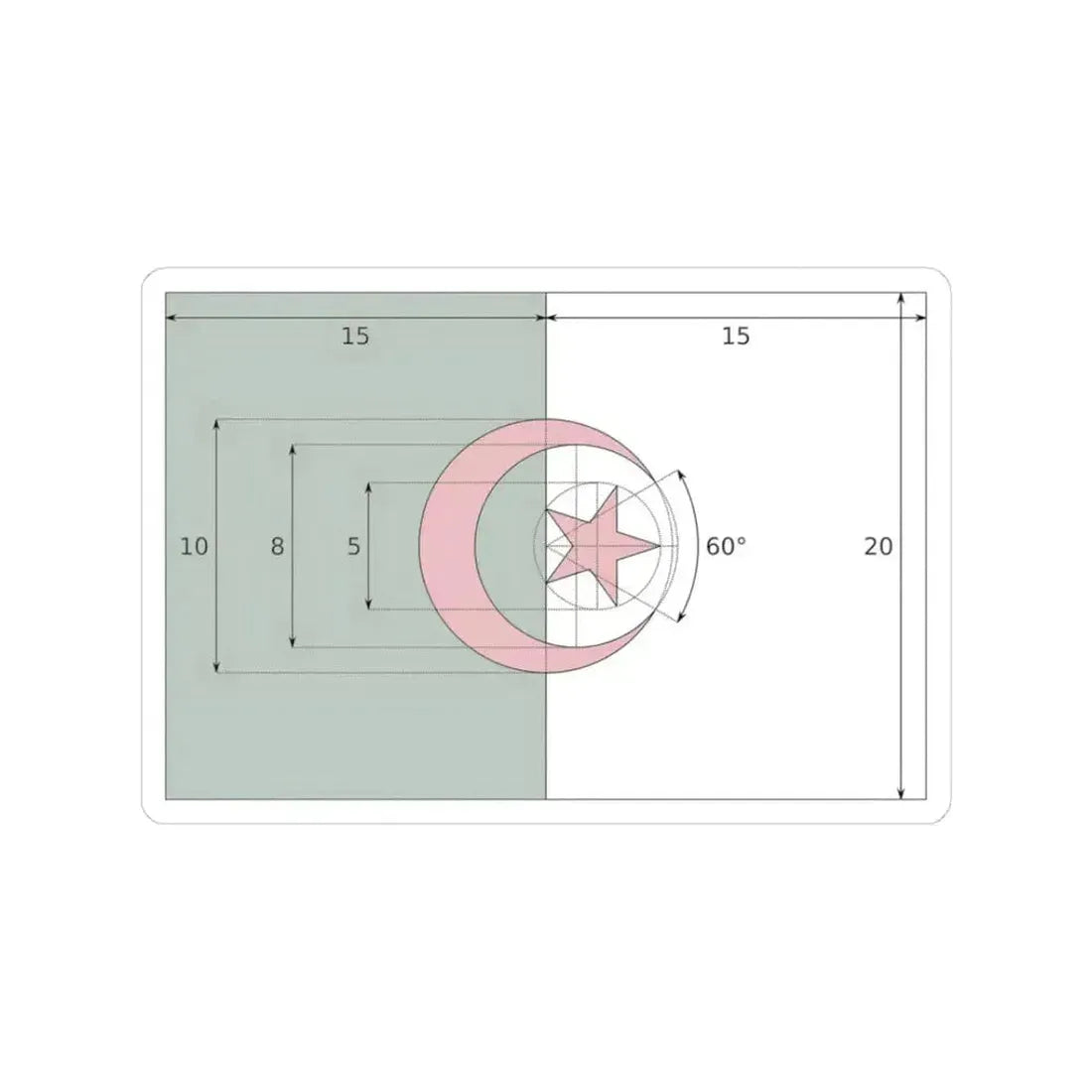 Flag of Algeria construction (Algeria) STICKER Vinyl Kiss-Cut Decal 3 Inch White - The Sticker Space