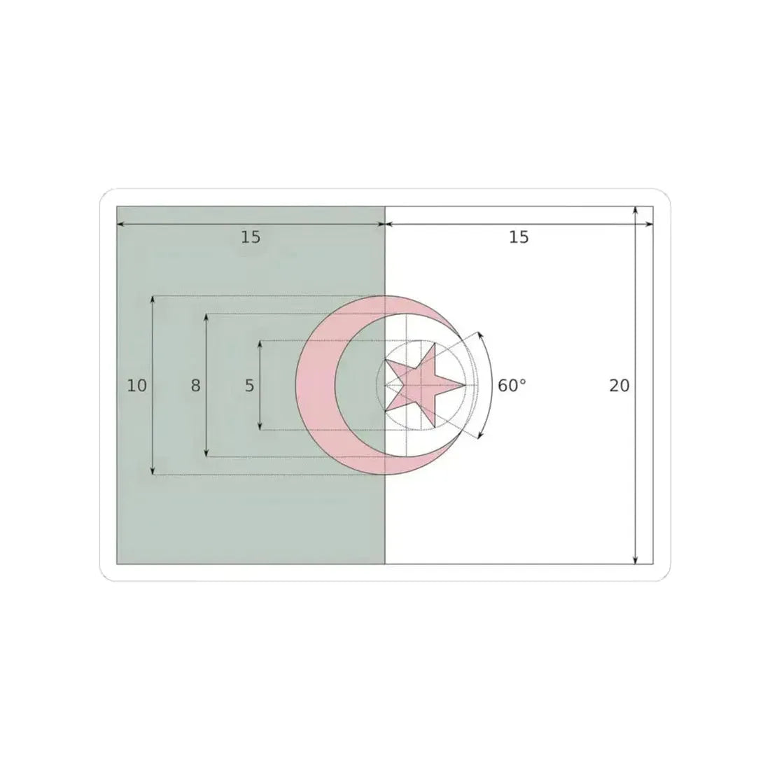 Flag of Algeria construction (Algeria) STICKER Vinyl Kiss-Cut Decal 4 Inch White - The Sticker Space