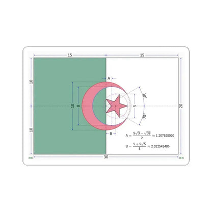 Flag of Algeria construction sheet (Algeria) STICKER Vinyl Kiss-Cut Decal 3 Inch White - The Sticker Space