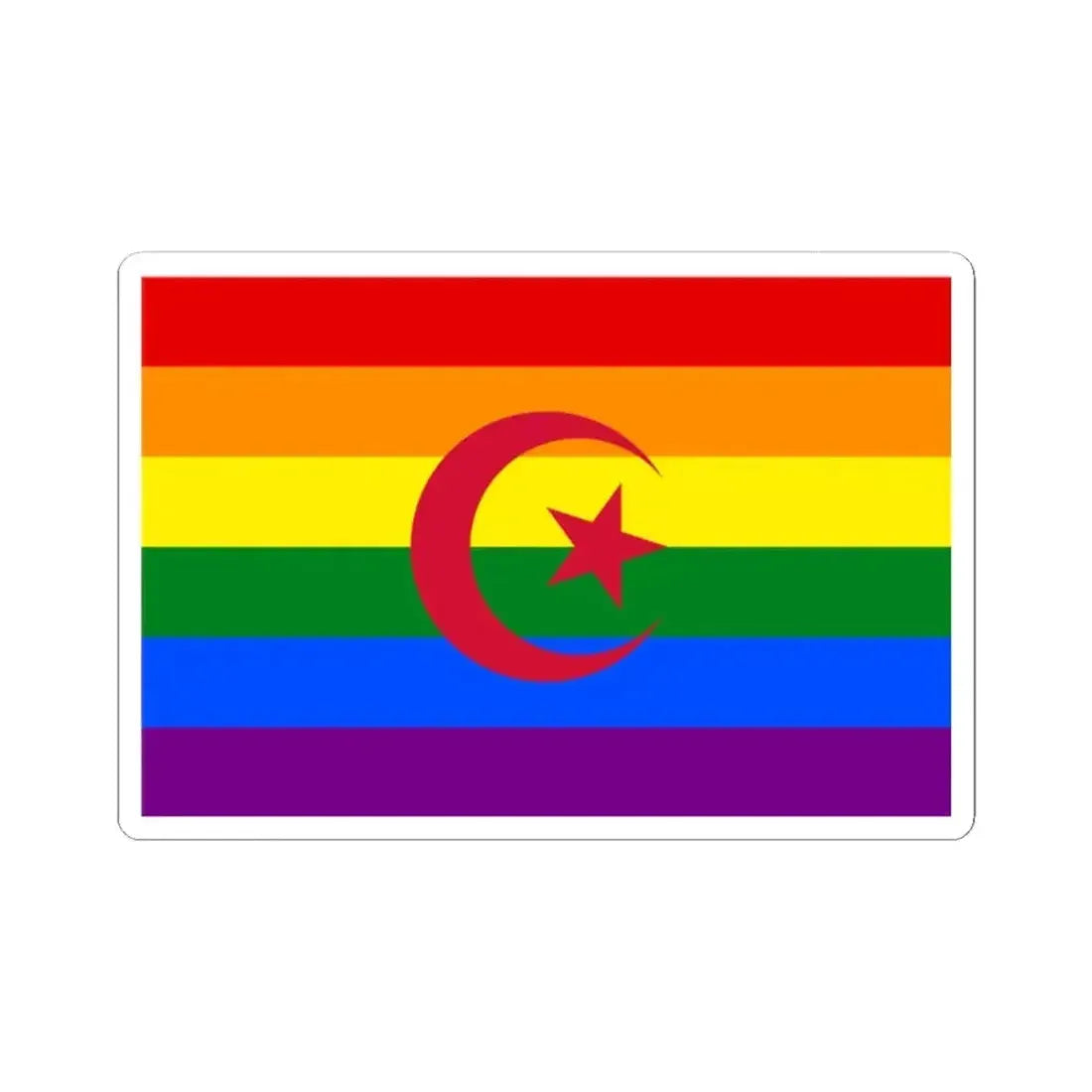 Flag of Algeria Gay Pride (Algeria) STICKER Vinyl Kiss-Cut Decal 2 Inch White - The Sticker Space