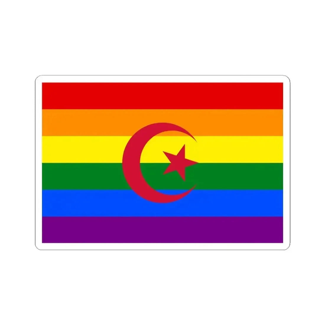 Flag of Algeria Gay Pride (Algeria) STICKER Vinyl Kiss-Cut Decal 4 Inch White - The Sticker Space