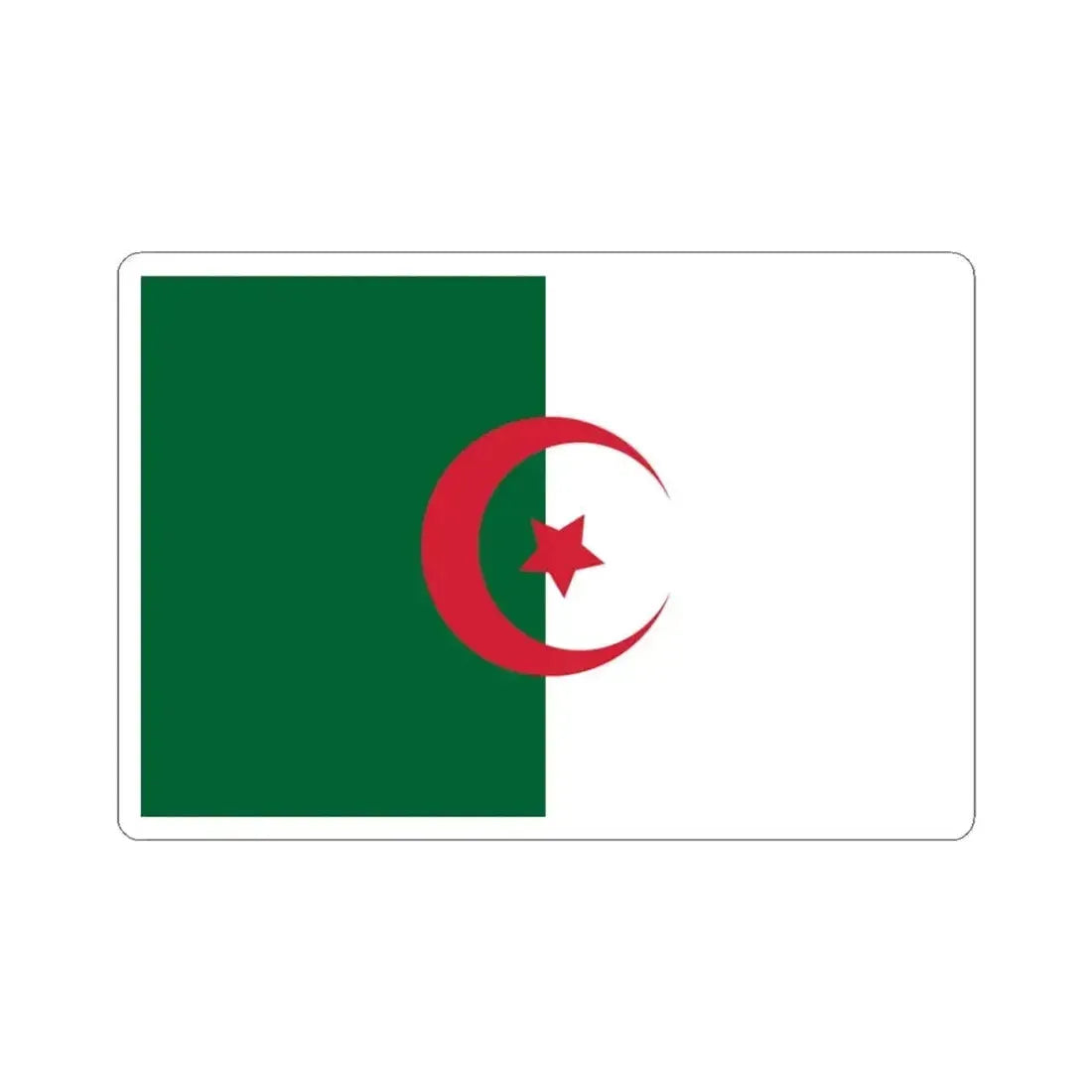 Flag of Algeria variant (Algeria) STICKER Vinyl Kiss-Cut Decal 3 Inch White - The Sticker Space