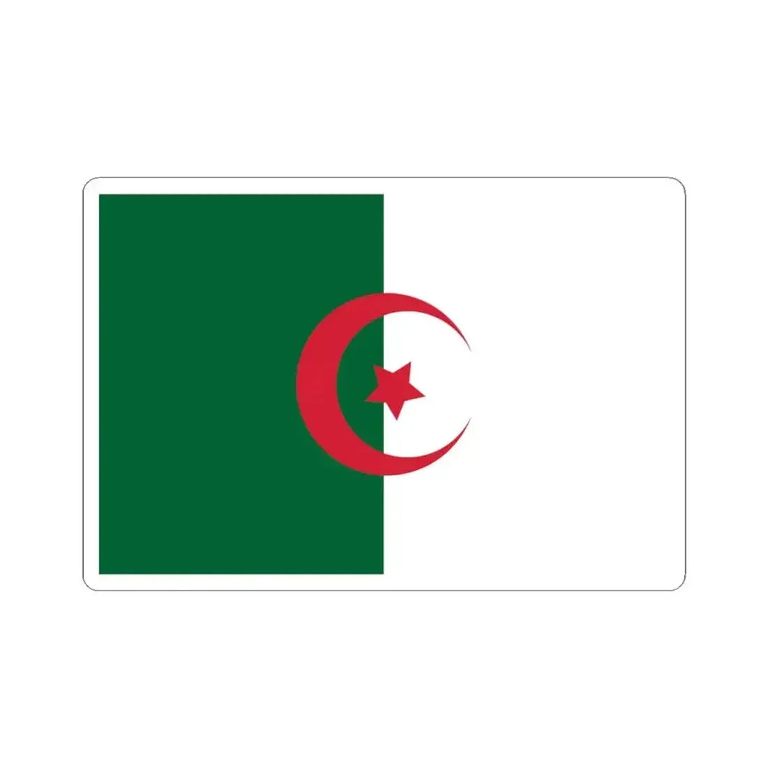 Flag of Algeria variant (Algeria) STICKER Vinyl Kiss-Cut Decal 4 Inch White - The Sticker Space