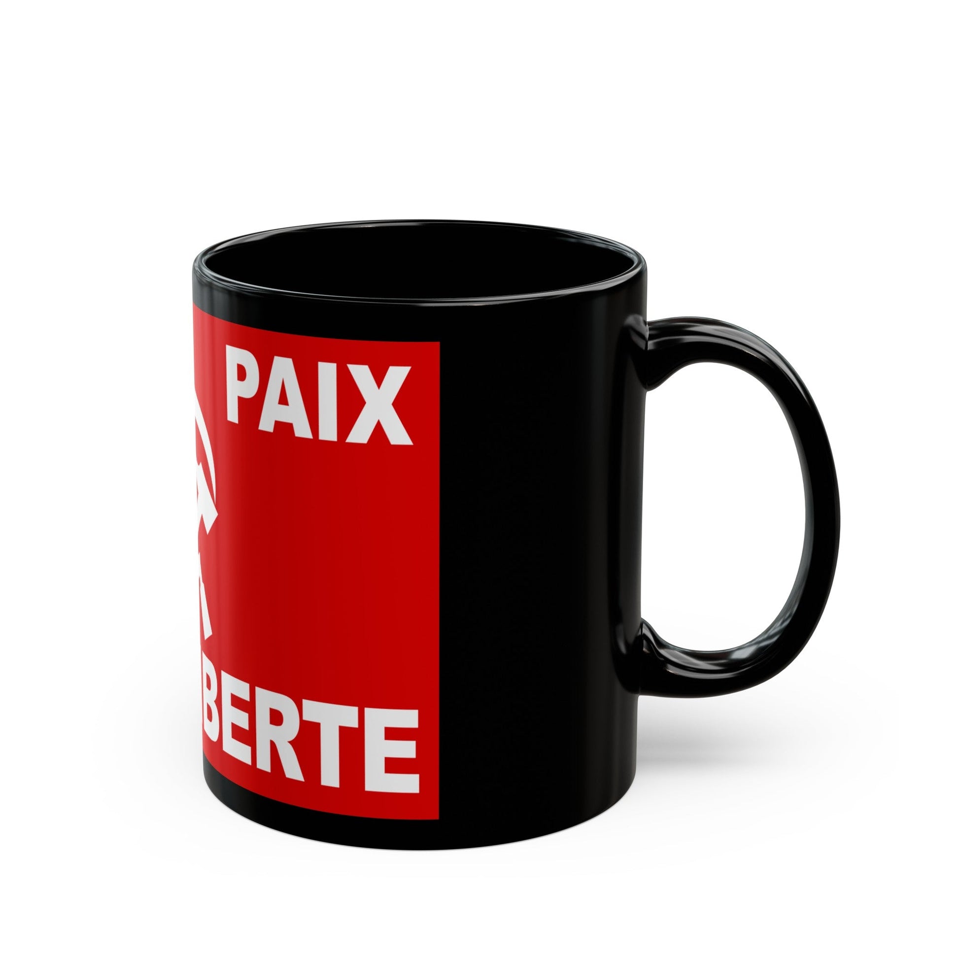 Flag of Algerian Communist Party - Black Coffee Mug-The Sticker Space