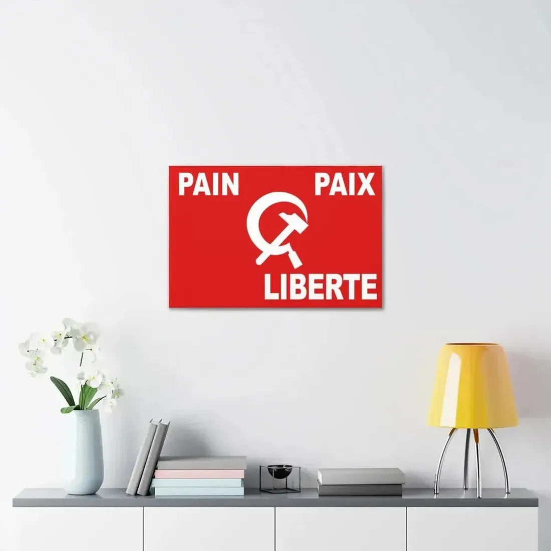Flag of Algerian Communist Party - Canvas Wall Art - The Sticker Space