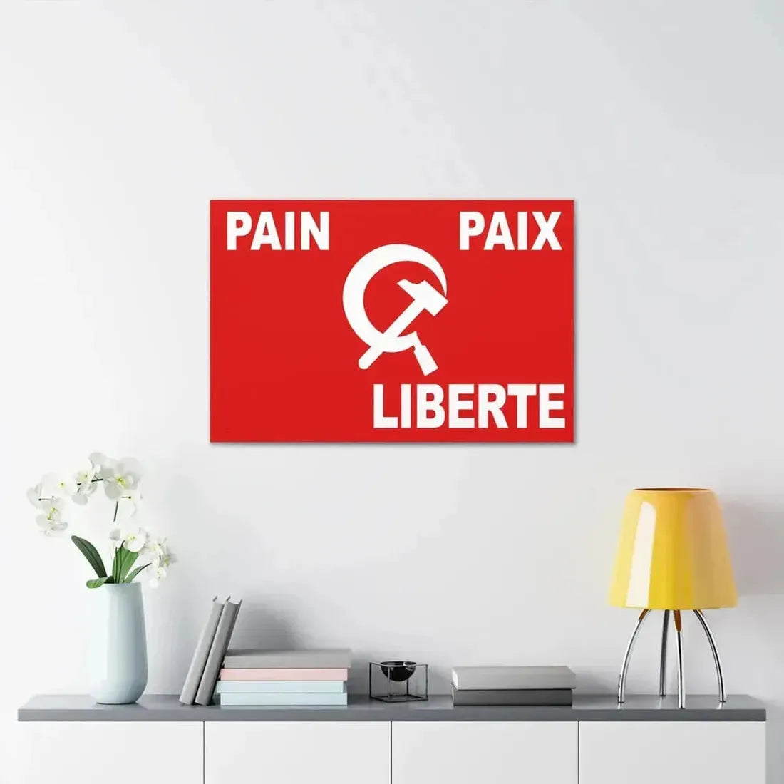 Flag of Algerian Communist Party - Canvas Wall Art - The Sticker Space