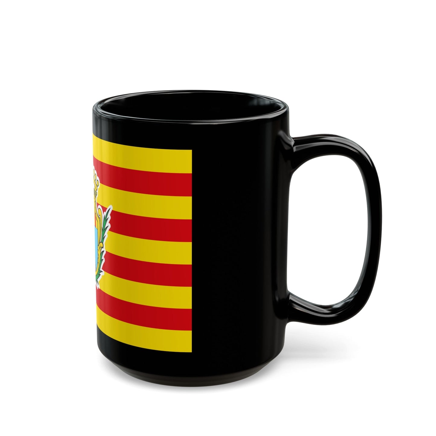 Flag of Alghero Italy - Black Coffee Mug-The Sticker Space