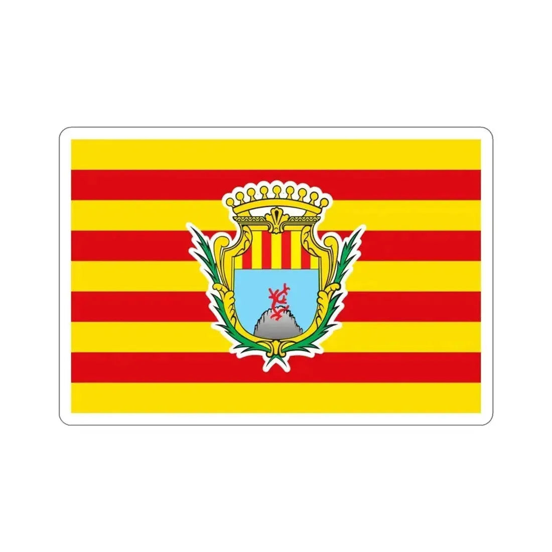 Flag of Alghero Italy STICKER Vinyl Die-Cut Decal 3 Inch - The Sticker Space