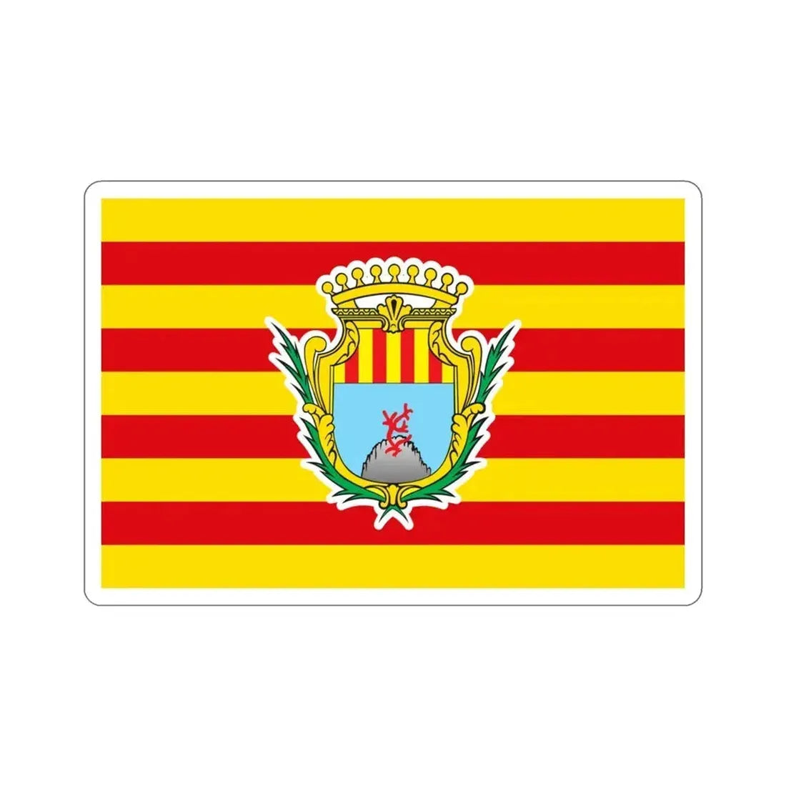 Flag of Alghero Italy STICKER Vinyl Die-Cut Decal 3 Inch - The Sticker Space