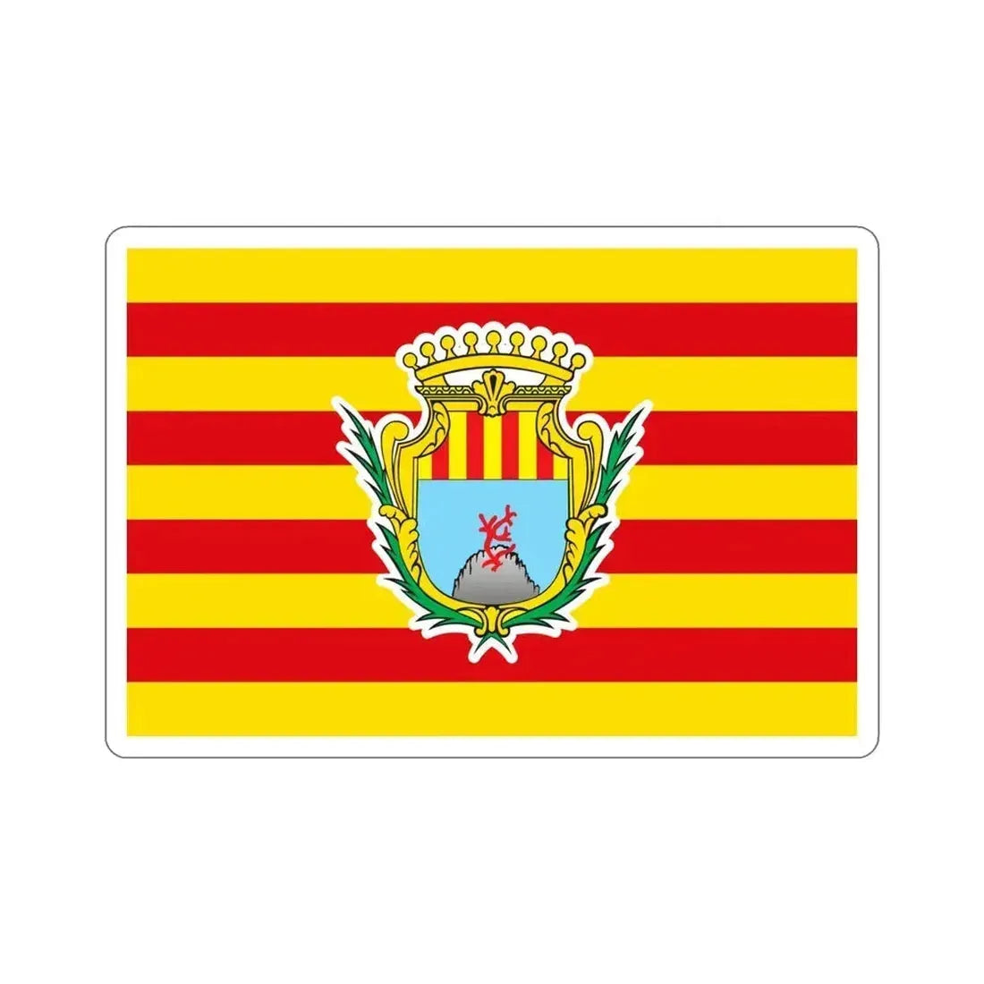 Flag of Alghero Italy STICKER Vinyl Die-Cut Decal 4 Inch - The Sticker Space