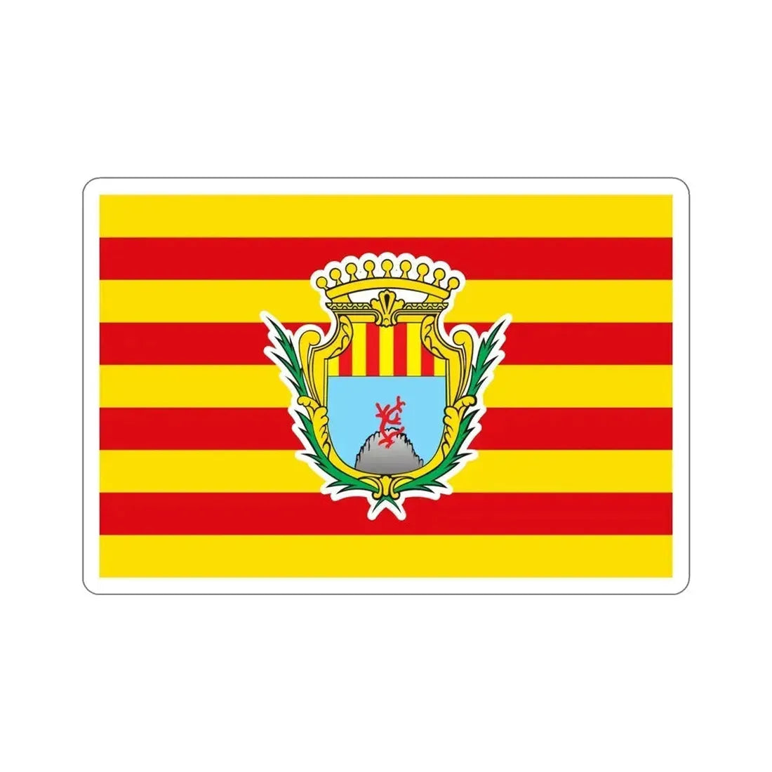 Flag of Alghero Italy STICKER Vinyl Die-Cut Decal 5 Inch - The Sticker Space