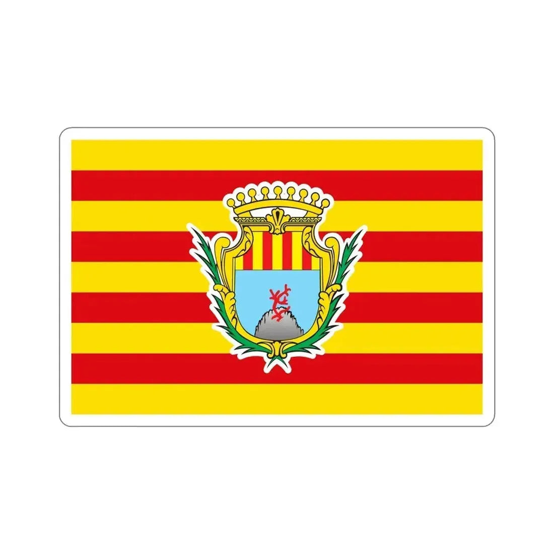 Flag of Alghero Italy STICKER Vinyl Die-Cut Decal 6 Inch - The Sticker Space