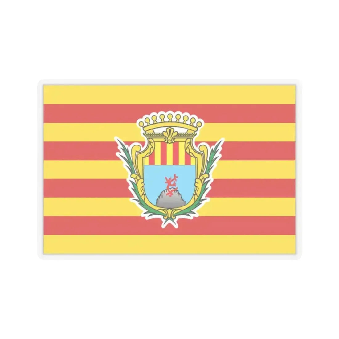 Flag of Alghero Italy - STICKER Vinyl Kiss-Cut Decal 2 Inch Transparent - The Sticker Space