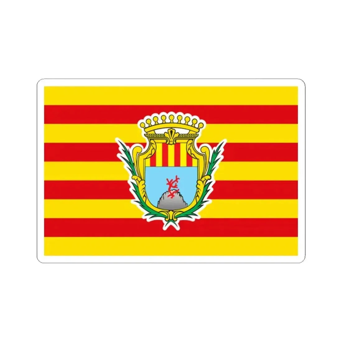 Flag of Alghero Italy - STICKER Vinyl Kiss-Cut Decal 2 Inch White - The Sticker Space