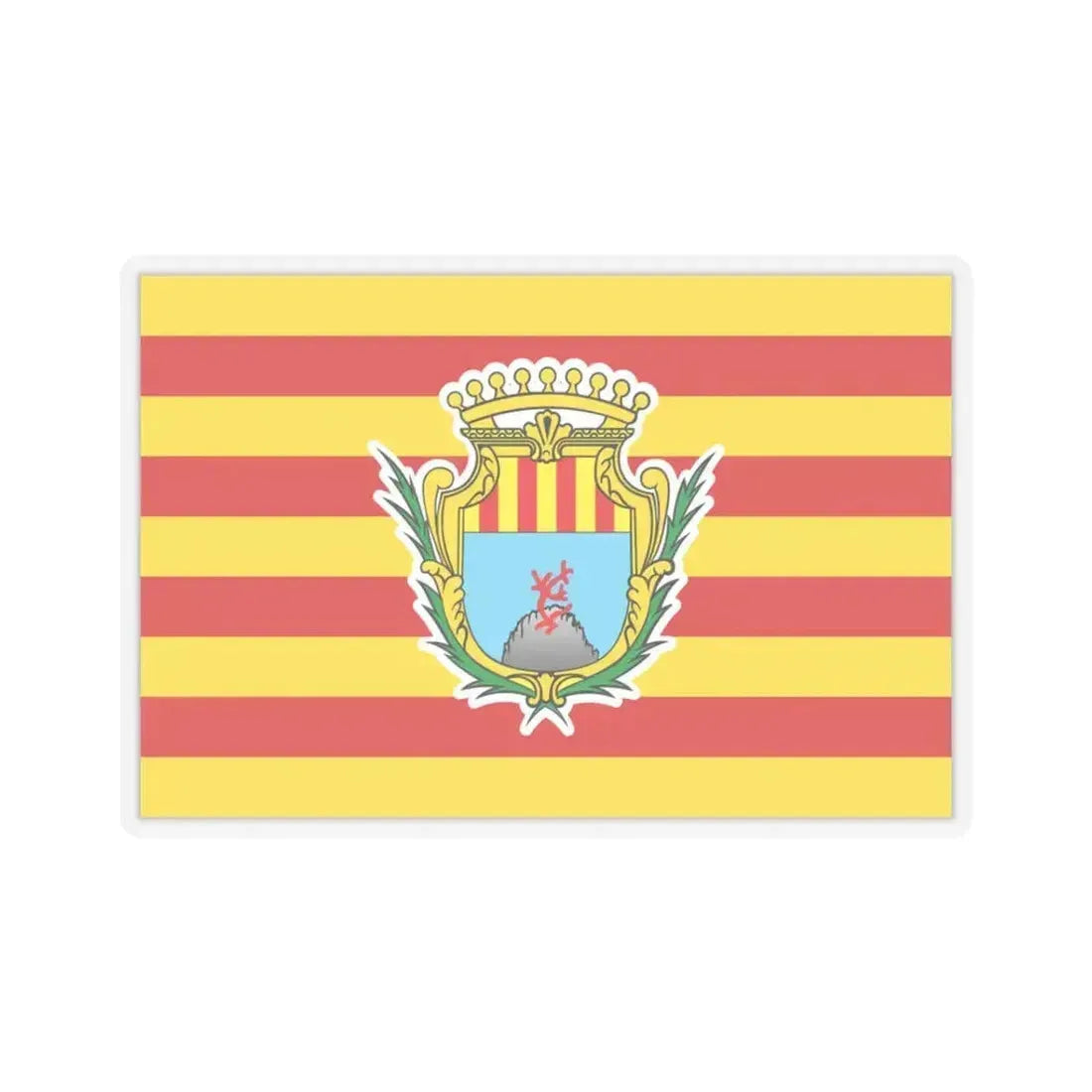 Flag of Alghero Italy - STICKER Vinyl Kiss-Cut Decal 3 Inch Transparent - The Sticker Space