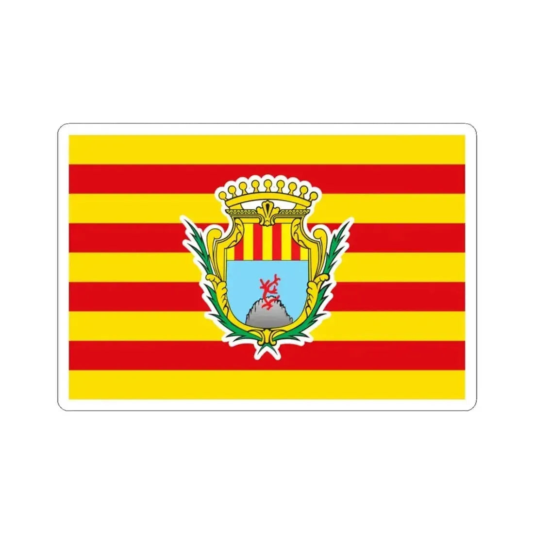 Flag of Alghero Italy - STICKER Vinyl Kiss-Cut Decal 3 Inch White - The Sticker Space