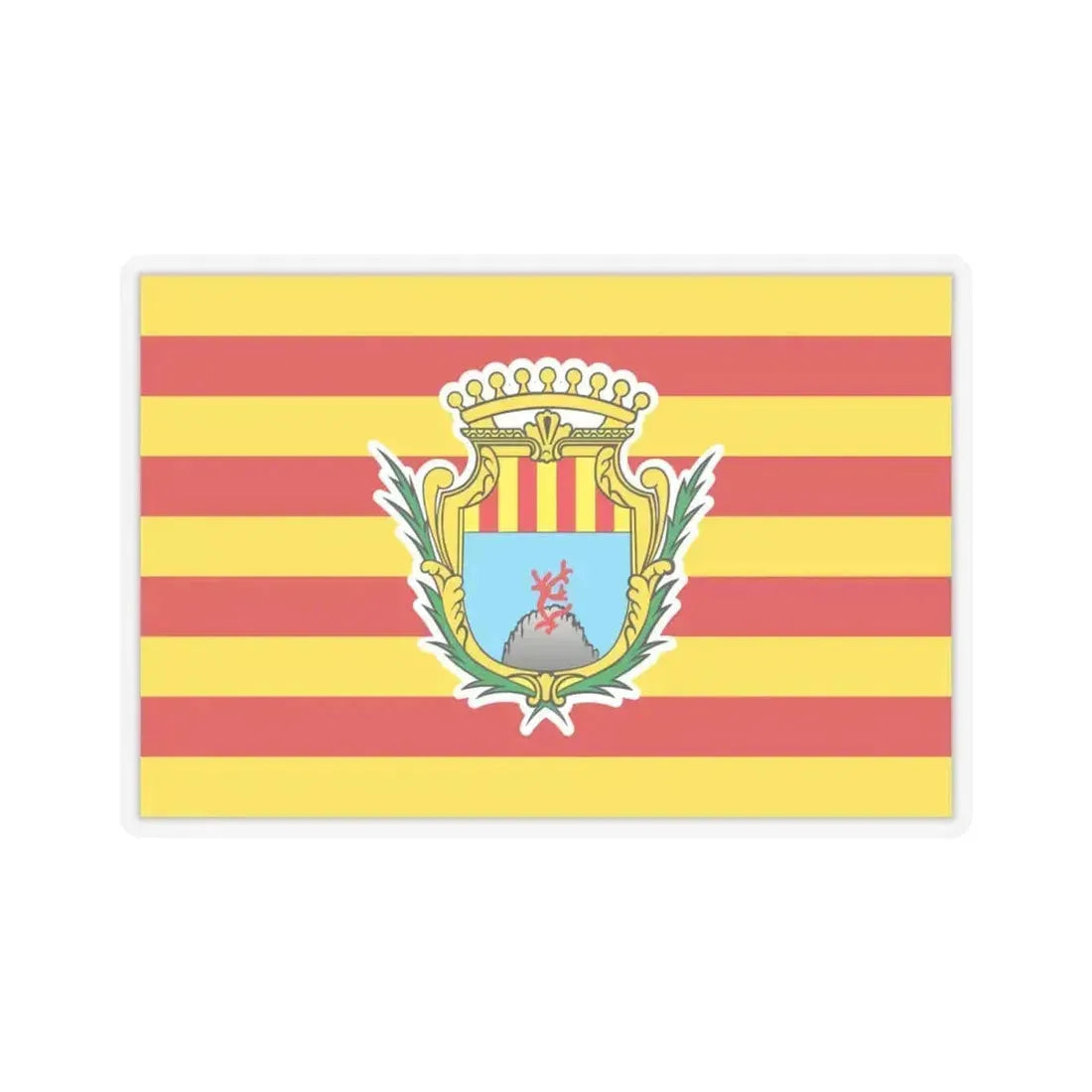 Flag of Alghero Italy - STICKER Vinyl Kiss-Cut Decal 4 Inch Transparent - The Sticker Space