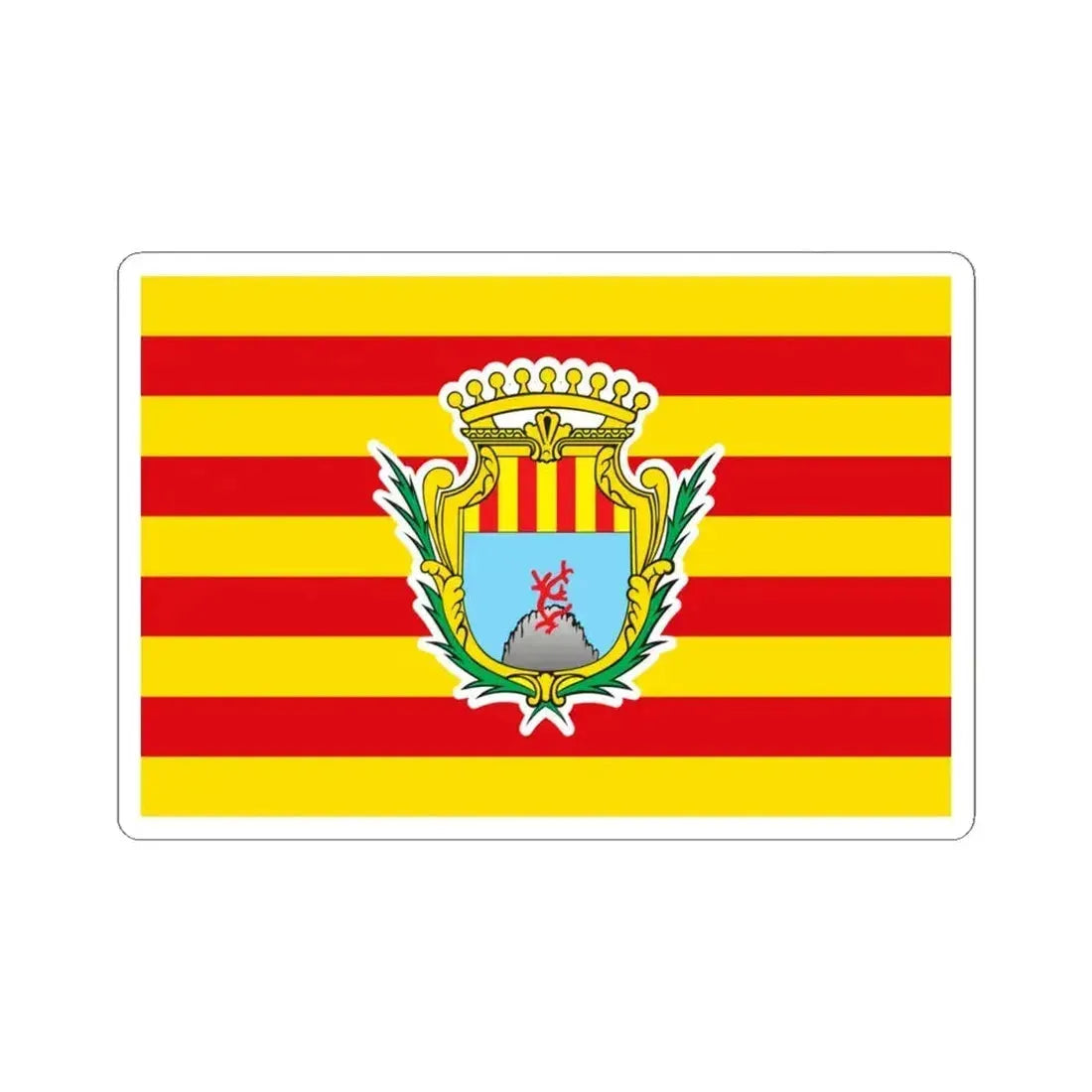 Flag of Alghero Italy - STICKER Vinyl Kiss-Cut Decal 4 Inch White - The Sticker Space