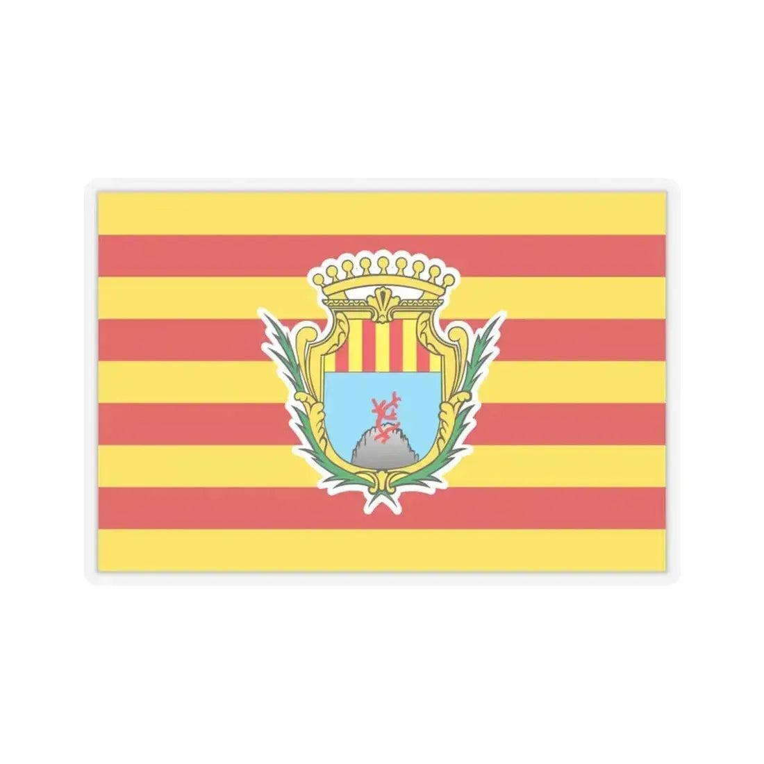 Flag of Alghero Italy - STICKER Vinyl Kiss-Cut Decal 6 Inch Transparent - The Sticker Space