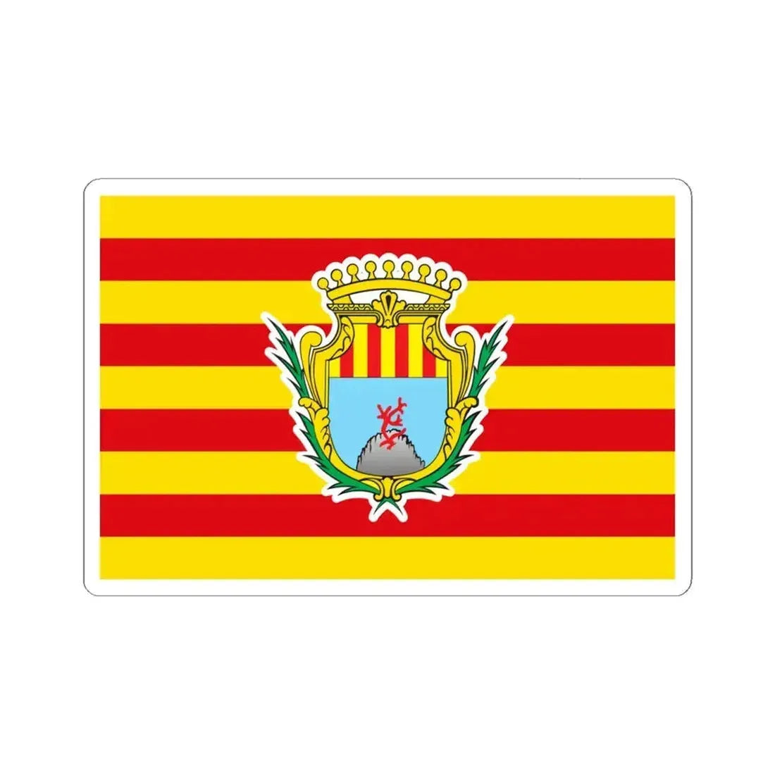 Flag of Alghero Italy - STICKER Vinyl Kiss-Cut Decal 6 Inch White - The Sticker Space