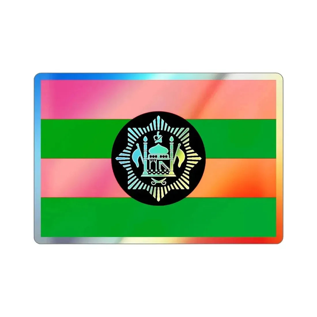 Flag of Ali Ahmad Khan's rebellion against Habibullah Kalakani Holographic STICKER Die-Cut Vinyl Decal 2 Inch - The Sticker Space