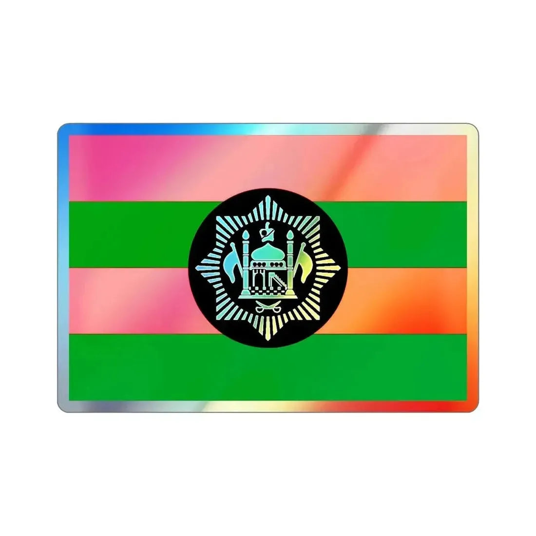 Flag of Ali Ahmad Khan's rebellion against Habibullah Kalakani Holographic STICKER Die-Cut Vinyl Decal - The Sticker Space