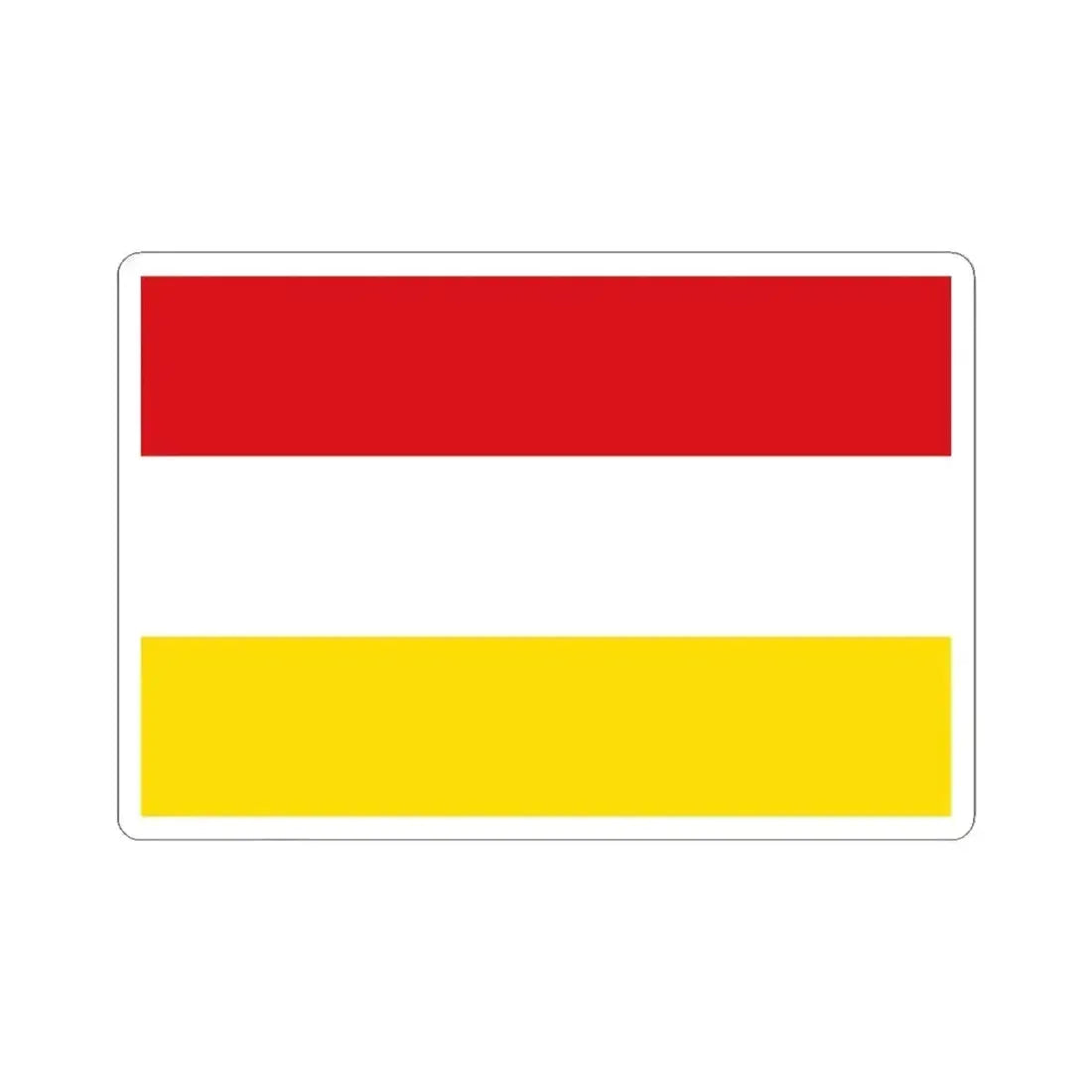 Flag of Alken (Belgium) STICKER Vinyl Kiss-Cut Decal 4 Inch White - The Sticker Space