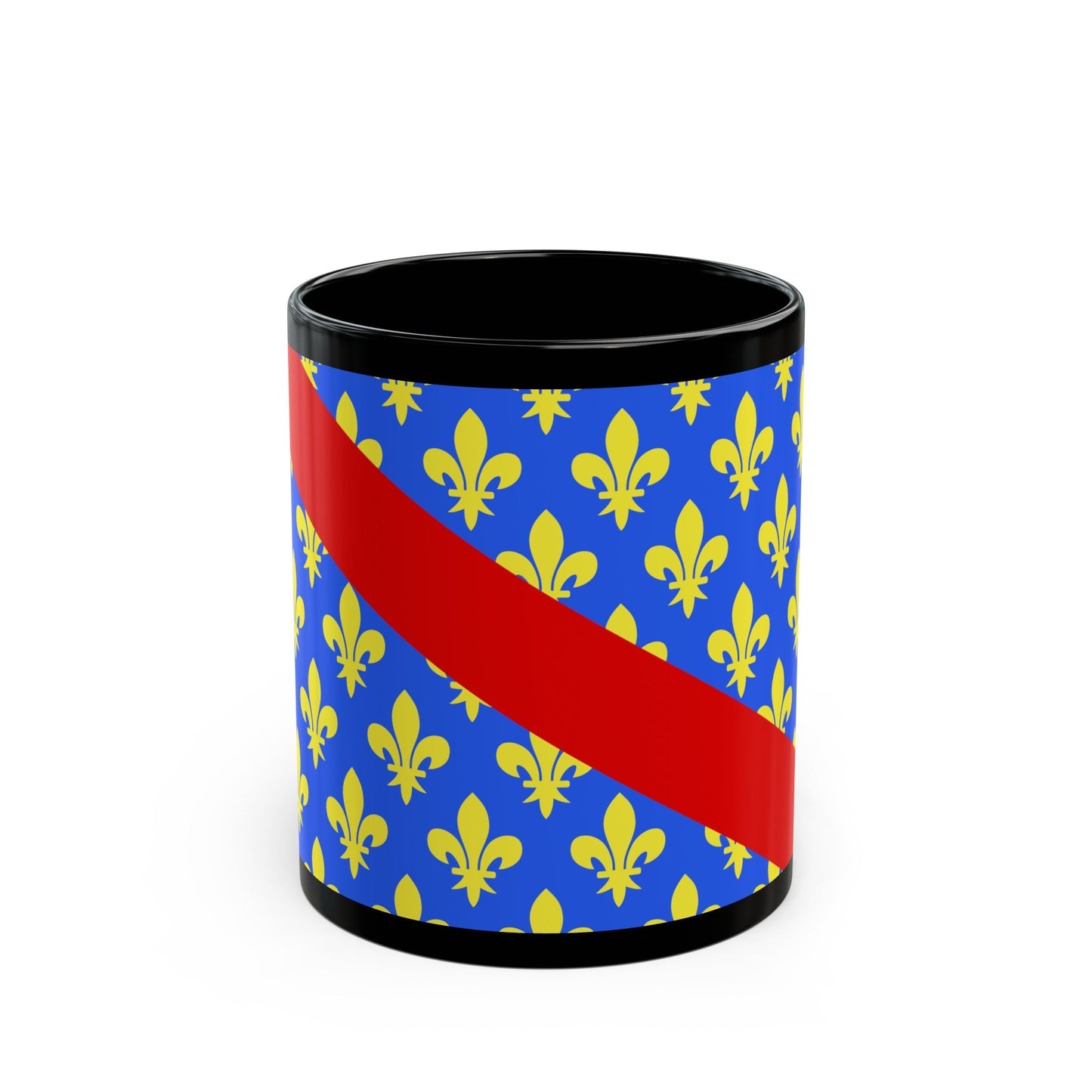 Flag of Allier France 2 - Black Coffee Mug-11oz-The Sticker Space