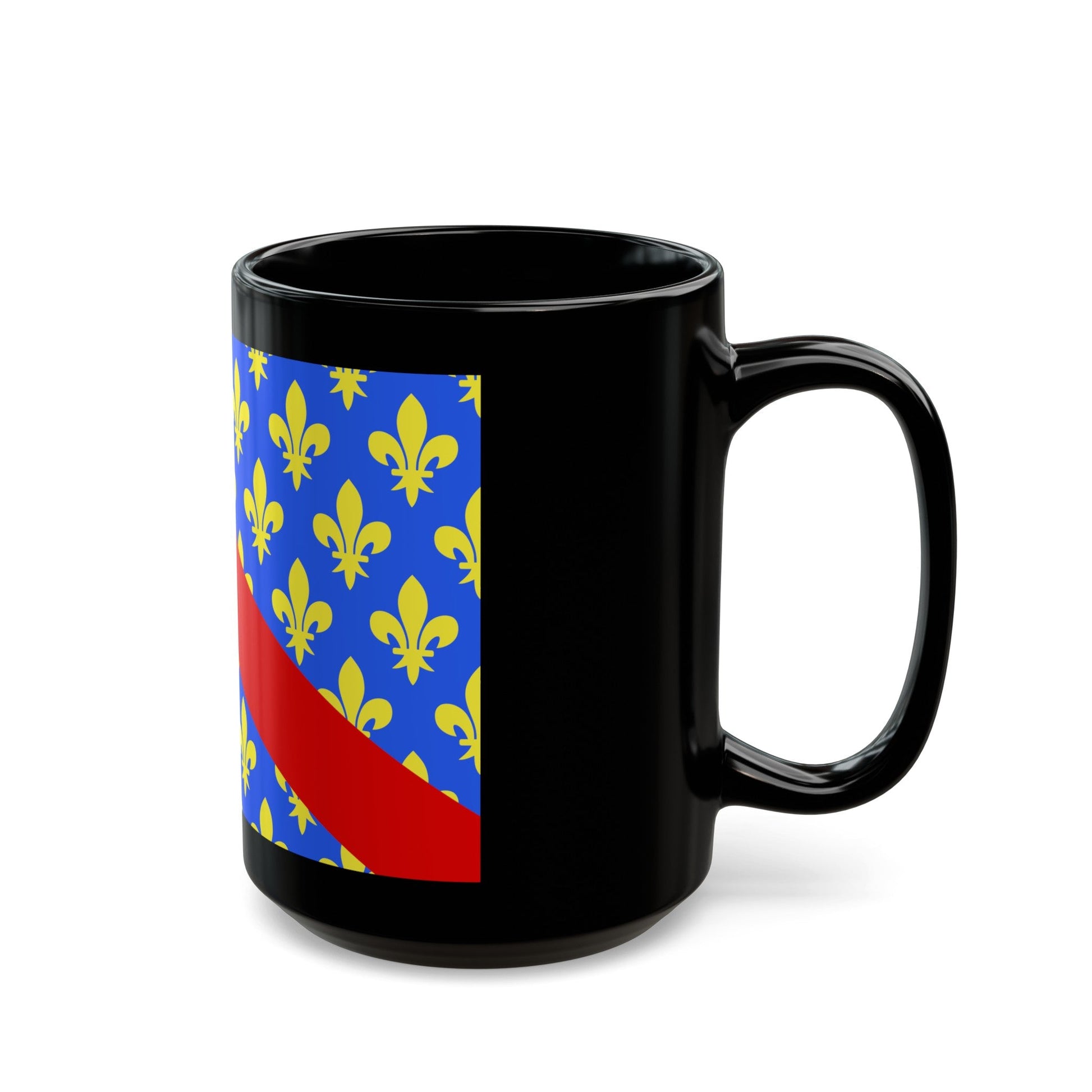 Flag of Allier France 2 - Black Coffee Mug-The Sticker Space