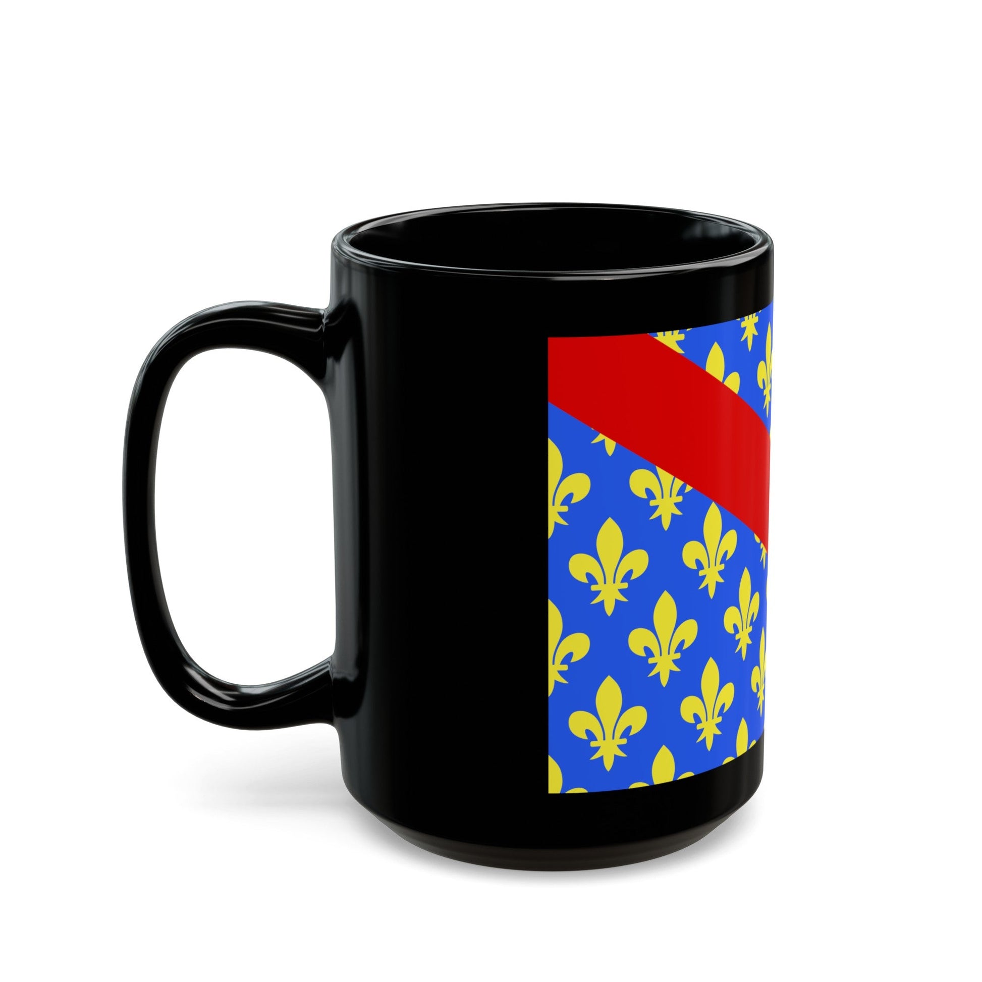 Flag of Allier France 2 - Black Coffee Mug-The Sticker Space