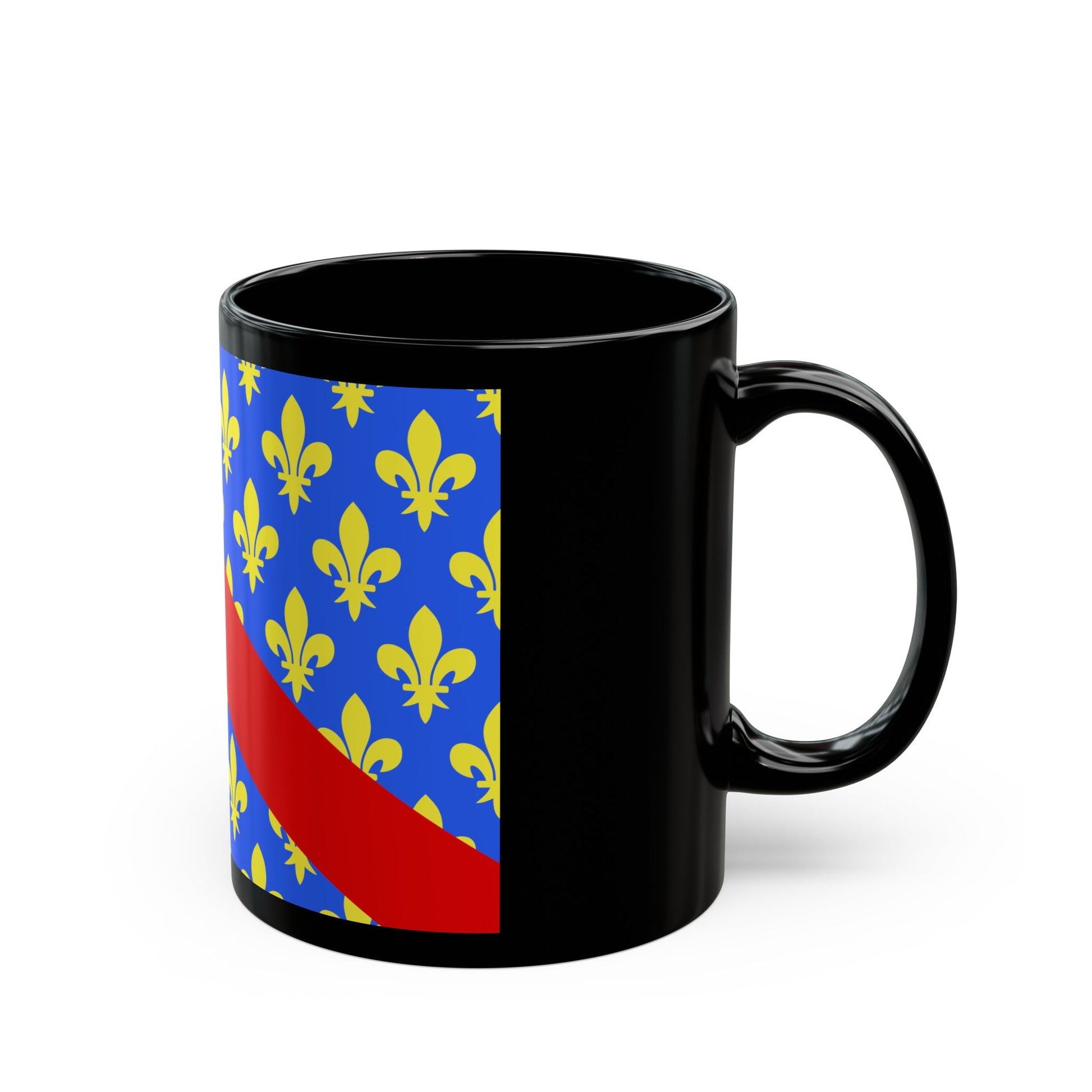 Flag of Allier France 2 - Black Coffee Mug-The Sticker Space