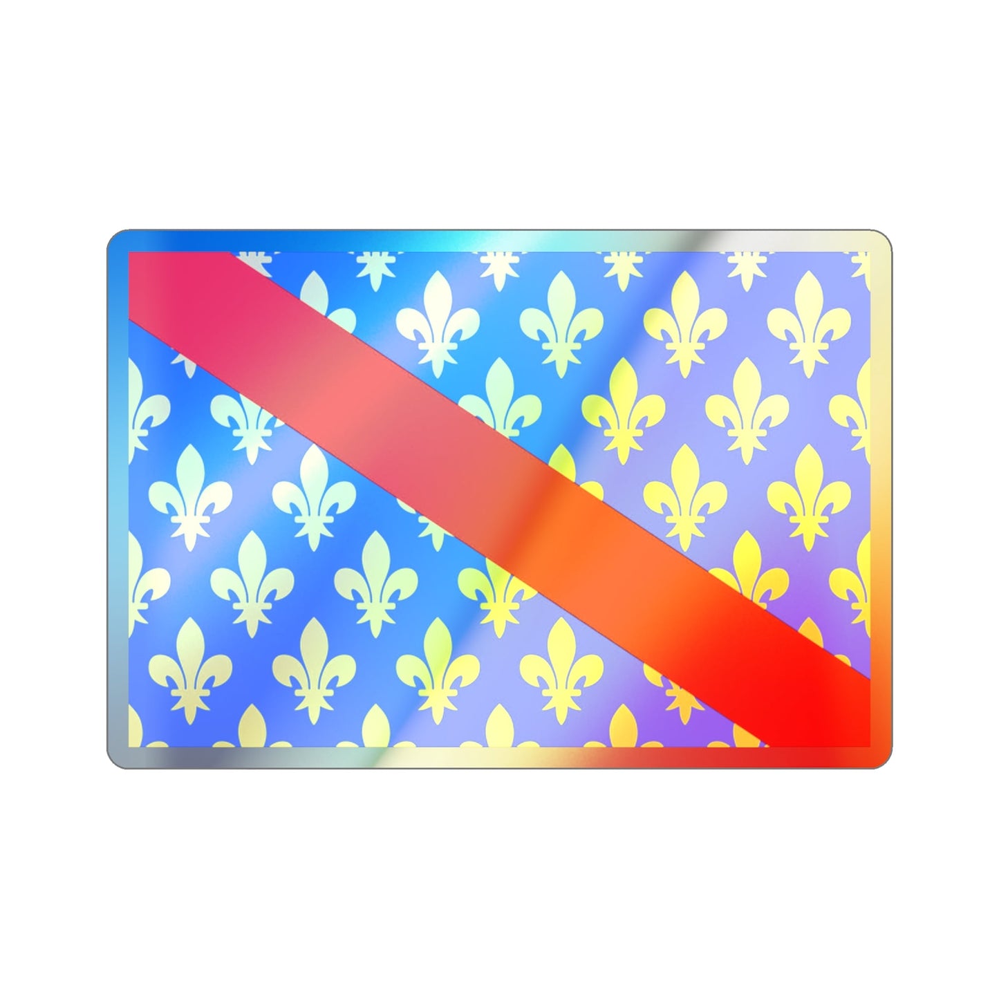 Flag of Allier France 2 Holographic STICKER Die-Cut Vinyl Decal-2 Inch-The Sticker Space