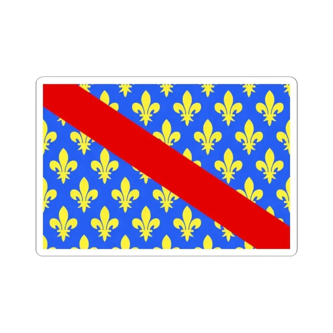 Flag of Allier France 2 - STICKER Vinyl Kiss-Cut Decal 2 Inch White - The Sticker Space
